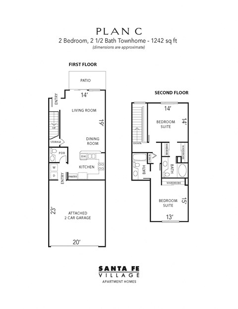 the floor plan of the two bedroom condo residences